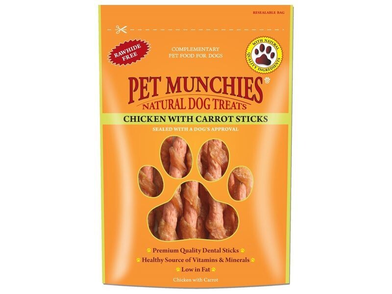 PET MUNCHIES CHICKEN+CARROT STICKS 80G