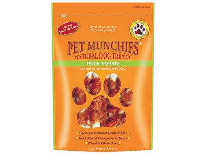 PET MUNCHIES DUCK TWISTS 80G