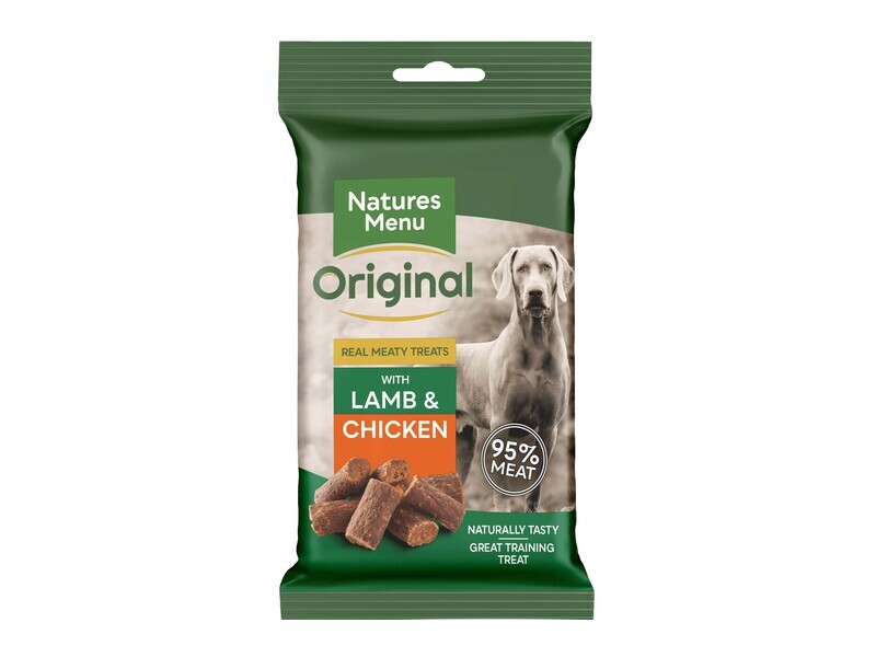 NAT MENU DOG TREATS CHICK&amp;LAMB 60G 12PK