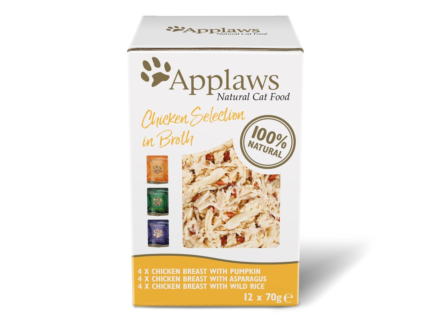 APPLAWS POUCH MULTIPK 12X70G CHICKEN CAT
