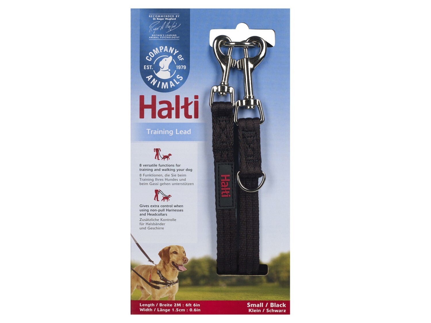 HALTI TRAINING LEAD SML BLACK 2M 15MM