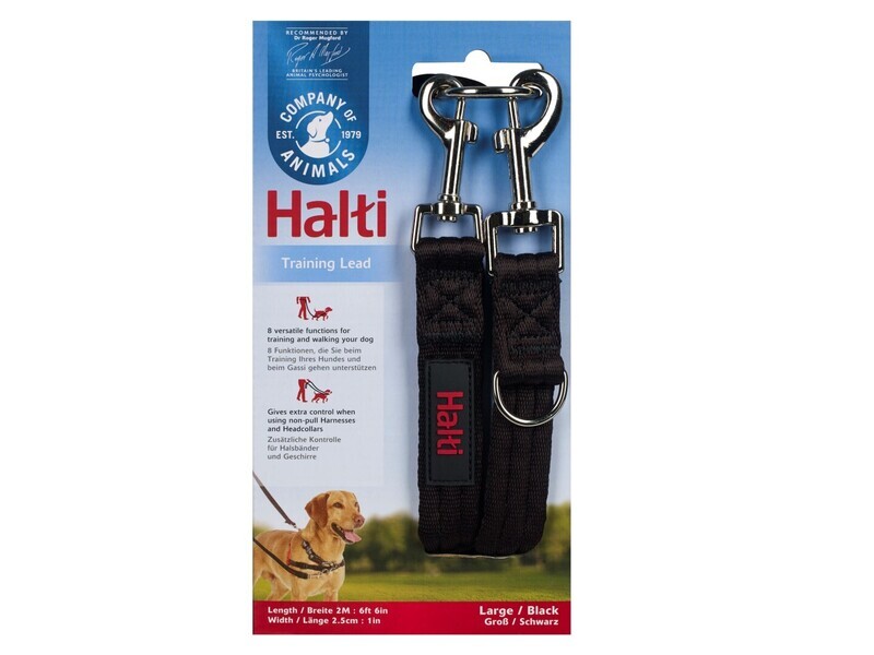 HALTI TRAINING LEAD LGE BLACK 2M 25MM