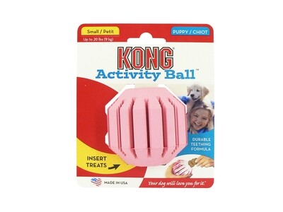 KONG PUPPY ACTIVITY BALL-SMALL PINK/BLUE 1 Pce