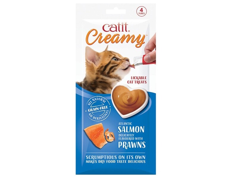 CATIT CREAMY TREATS SALM&amp;PRAWN 4PK