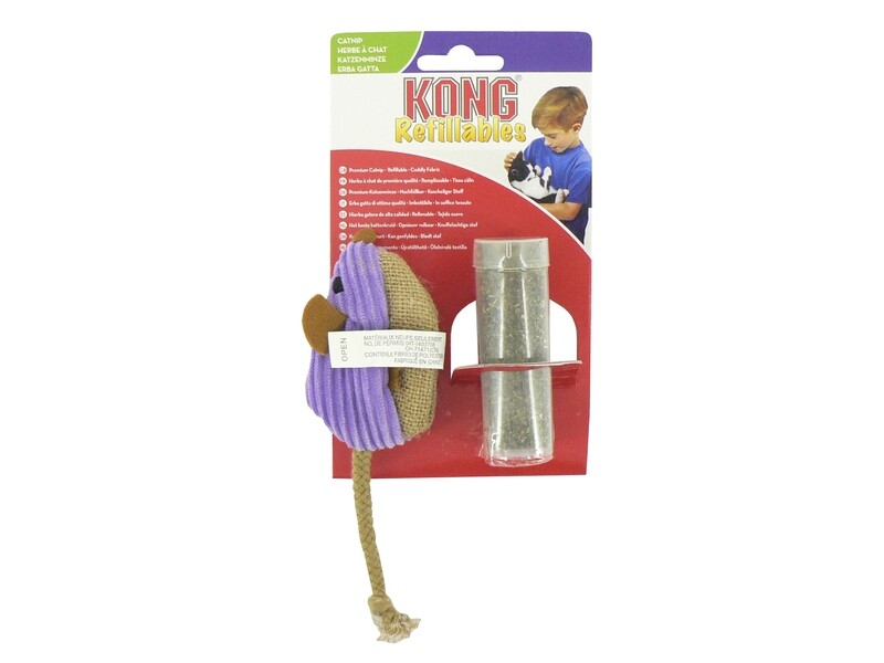 KONG CATNIP CORDUROY MOUSE CAT TOY 16CM