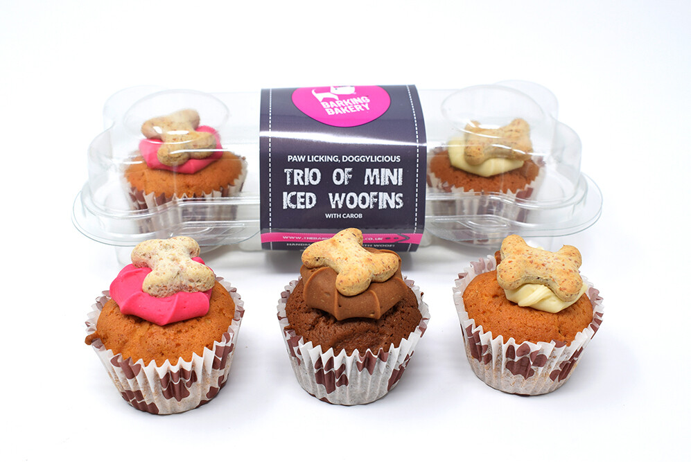 TRIO OF ICED WOOFINS DOGGIE TREATS
