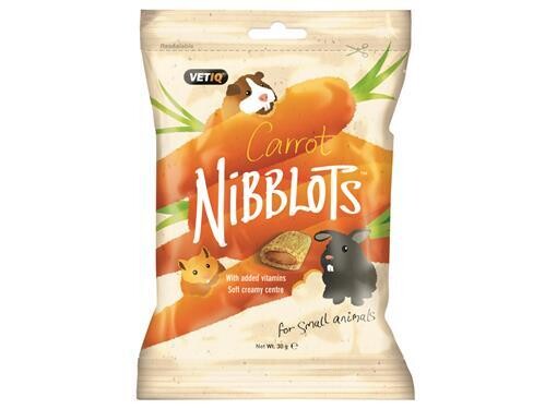VET IQ NIBBLOTS SMALL ANIMAL CARROT TREATS 30G