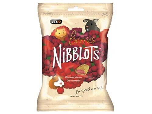 VET IQ NIBBLOTS SMALL ANIMAL BERRIES TREATS 30G