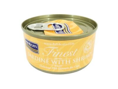 FISH 4 CATS SARDINE &amp; SHRIMP 70G CAT FOOD TIN