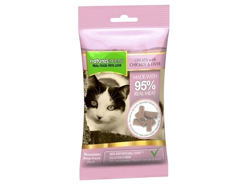 NAT MENU CAT TREATS CHICKEN&amp;LIVER 60G