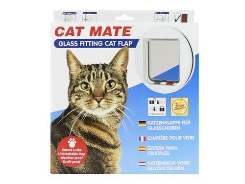 PETMATE GLASS FITTING 4-WAY CAT FLAP