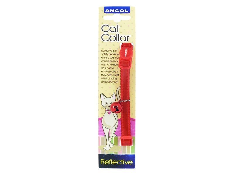 ANCOL GLOSS REFLECTIVE CAT COLLAR RED