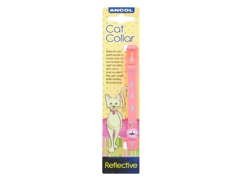 ANCOL HI VIS SAFETY CAT COLLAR PINK