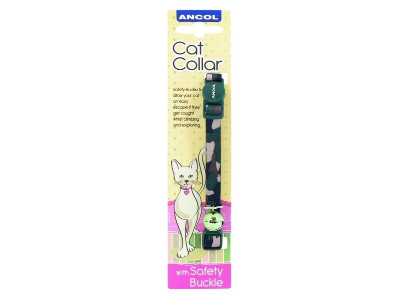 ANCOL CAMOFLAGE CAT COLLAR GREEN