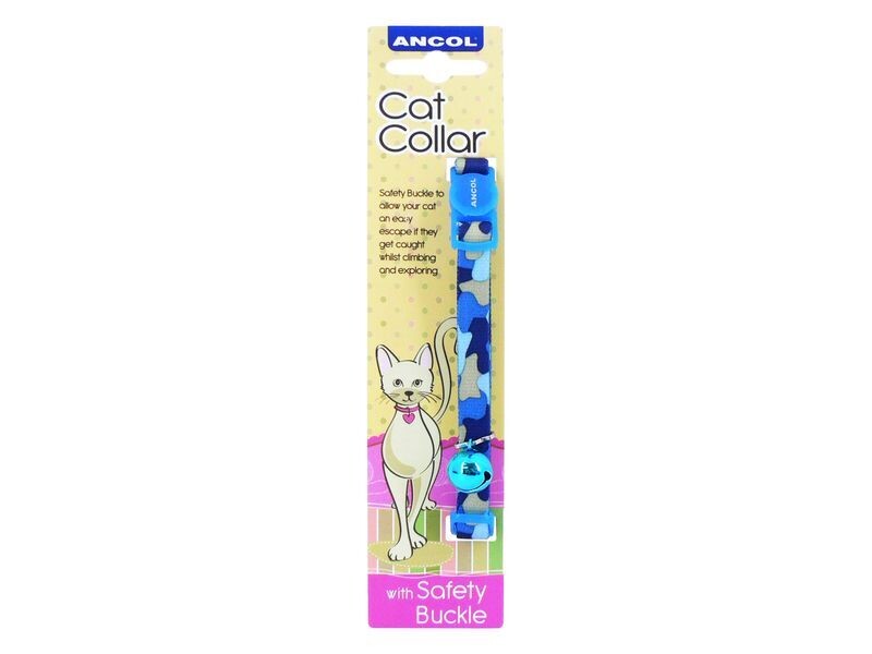 ANCOL CAMOFLAGE CAT COLLAR BLUE