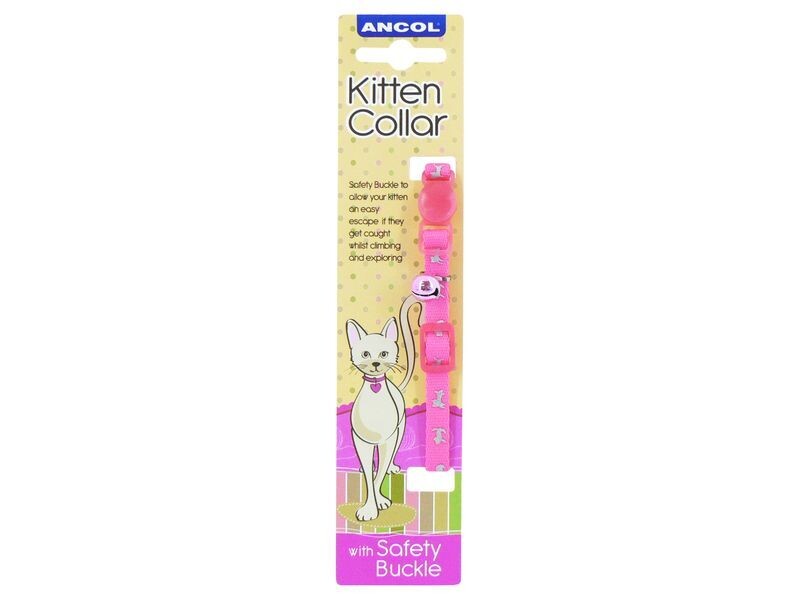 ANCOL HI-VIS SAFETY KITTEN COLLAR PINK