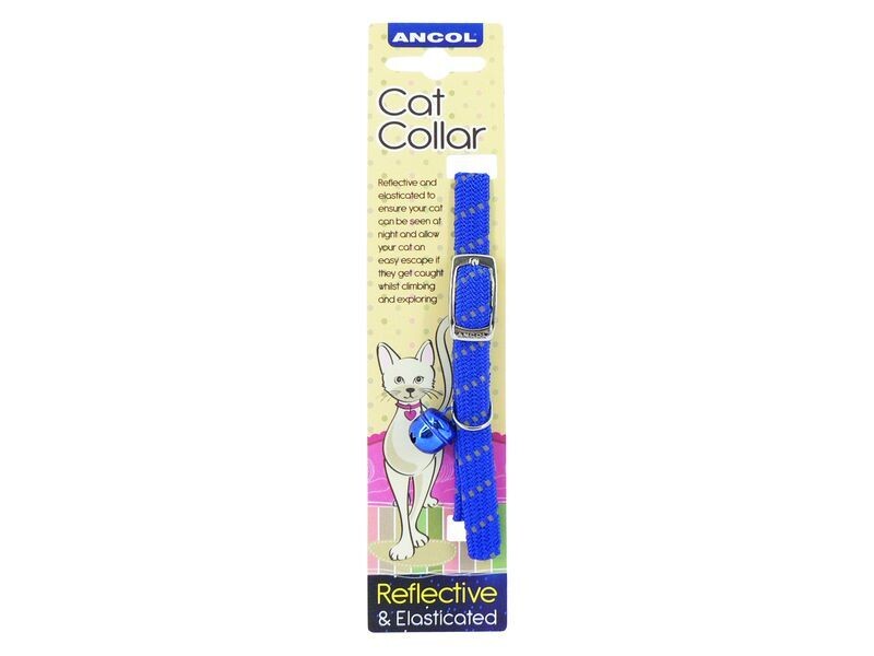 ANCOL REFLECTIVE SOFTWEAVE CAT COLLAR BLUE