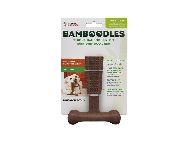 BAMBOODLES T-BONE CHEW SMALL BEEF 4&quot;
