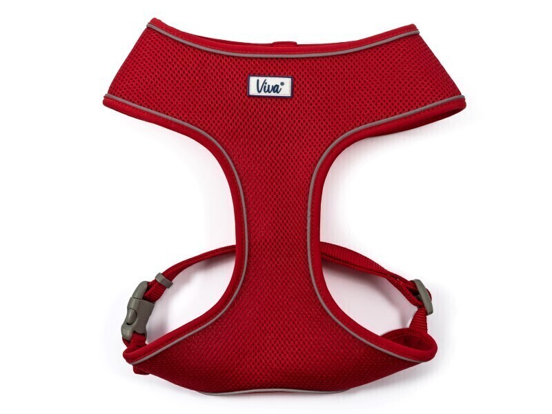 ANCOL VIVA COMFORT MESH DOG HARNESS  LGE, COLOUR: RED