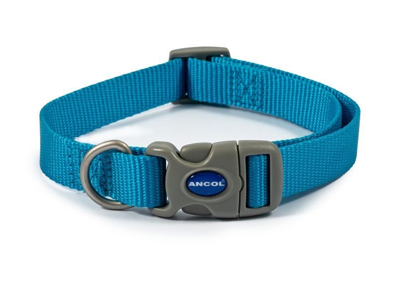 ANCOL VIVA NYLON ADJ COLLAR BLUE SIZE 1-2