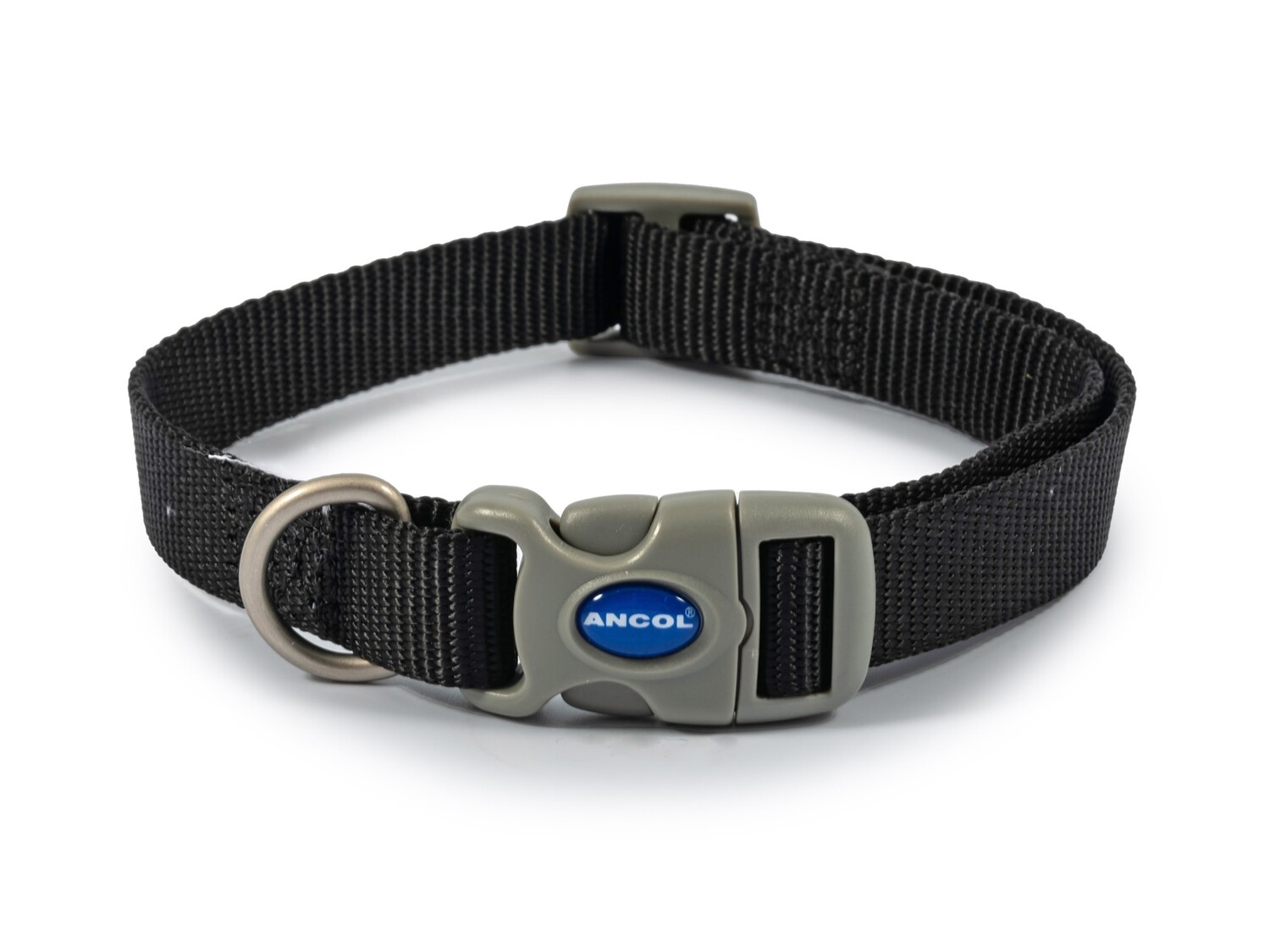 ANCOL VIVA NYLON ADJ COLLAR BLUE SIZE 1-2, COLOUR: BLACK
