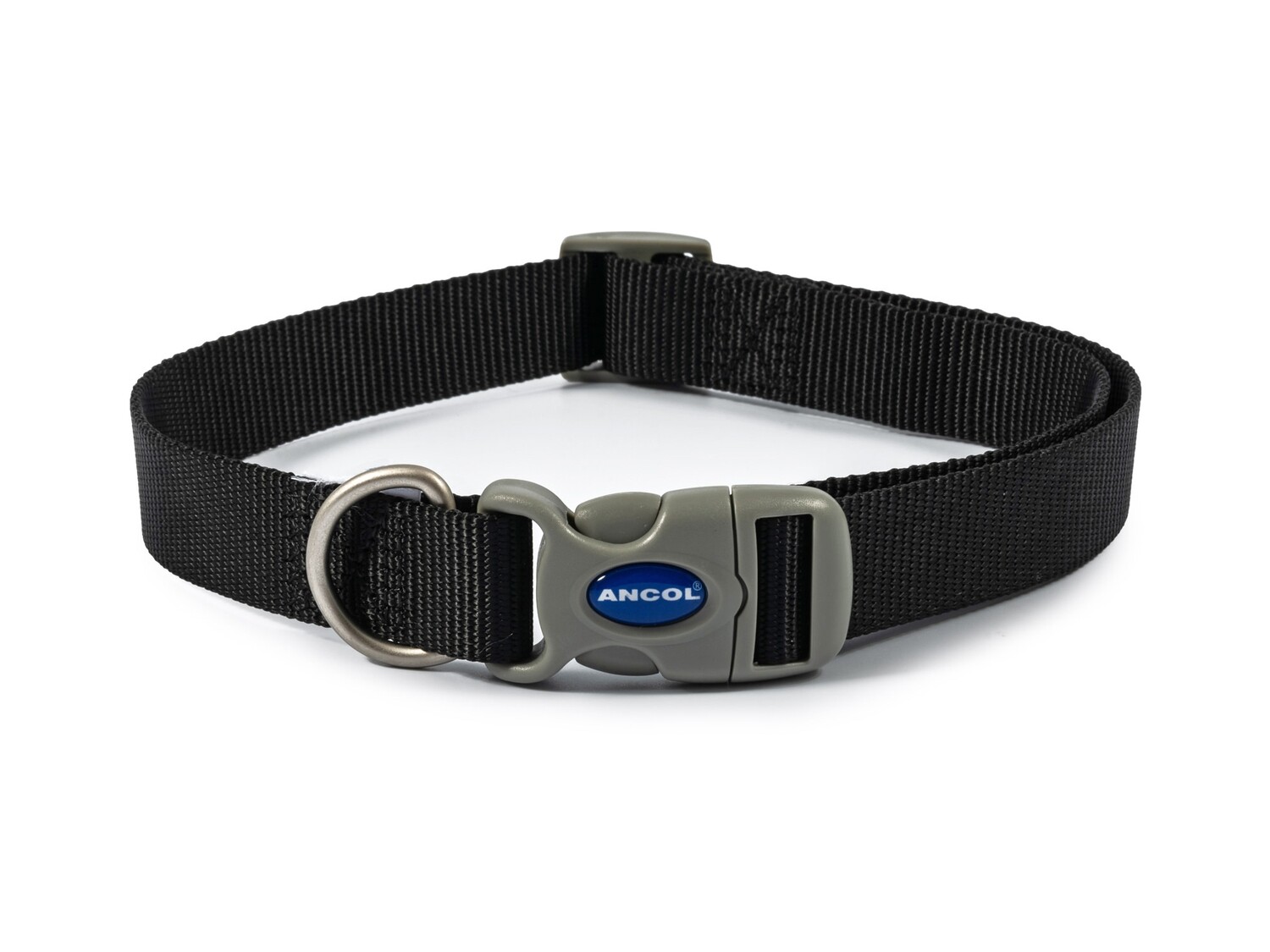 ANCOL VIVA NYLON ADJ COLLAR BLUE SIZE 5-9, COLOUR: BLACK