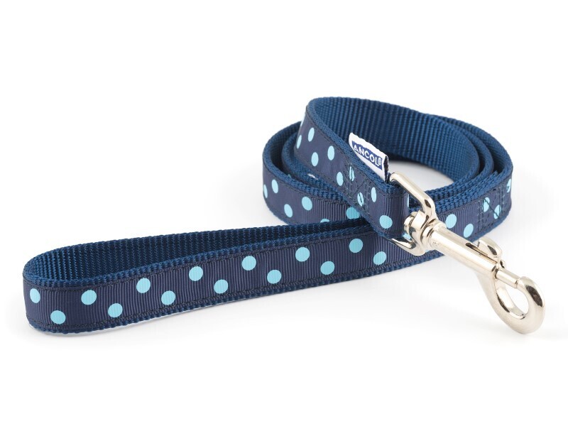 ANCOL BLUE POLKA DOT LEAD 19MMX1M