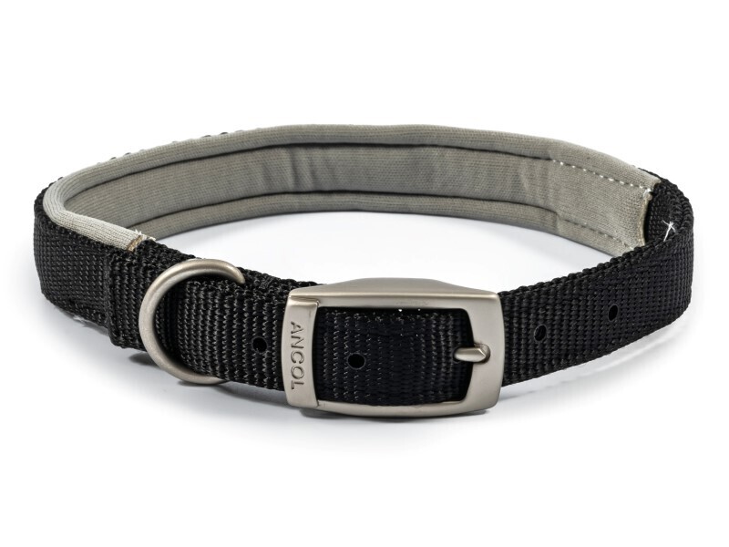 ANCOL VIVA PADDED NYLON COLLAR BLACK 20&quot; S5