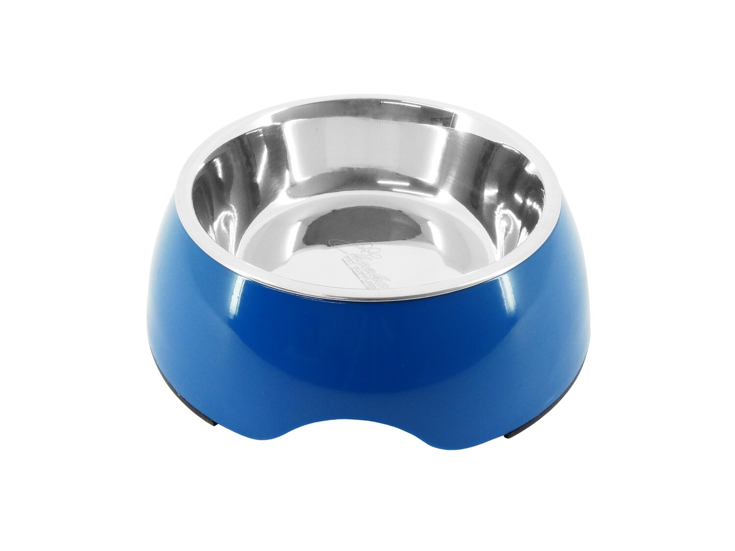 CHEEKO 2 IN 1 DOG BOWL S/STEEL &amp; RED 950ML 18CM, COLOUR: BLUE
