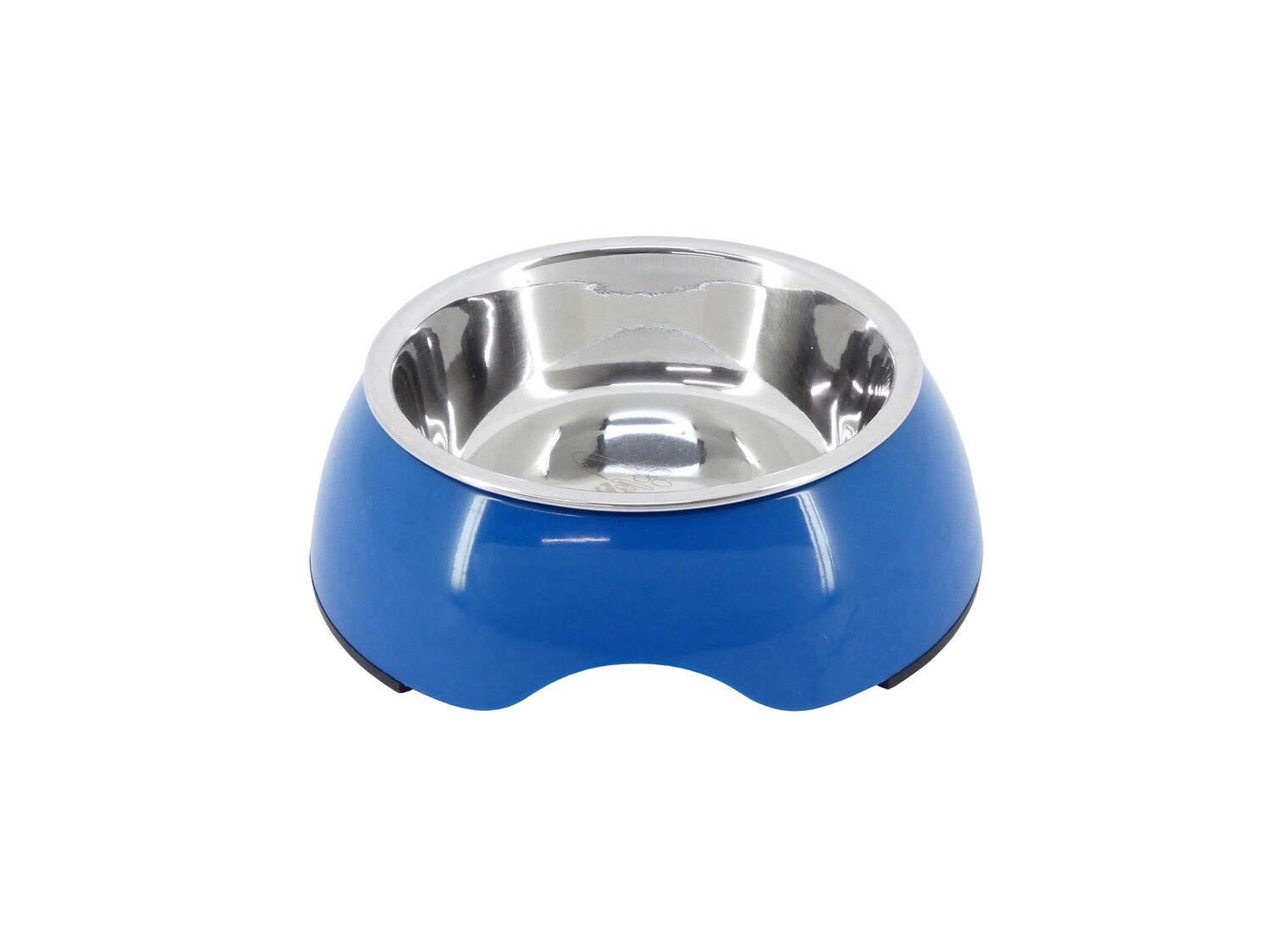 CHEEKO 2 IN 1 DOG BOWL S/STEEL &amp; RED 250ML 11CM, COLOUR: BLUE