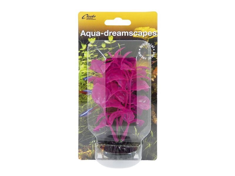 CHEEKO PINK/WHITE SM LEAF PLASTIC PLANT 4&quot; 10CM