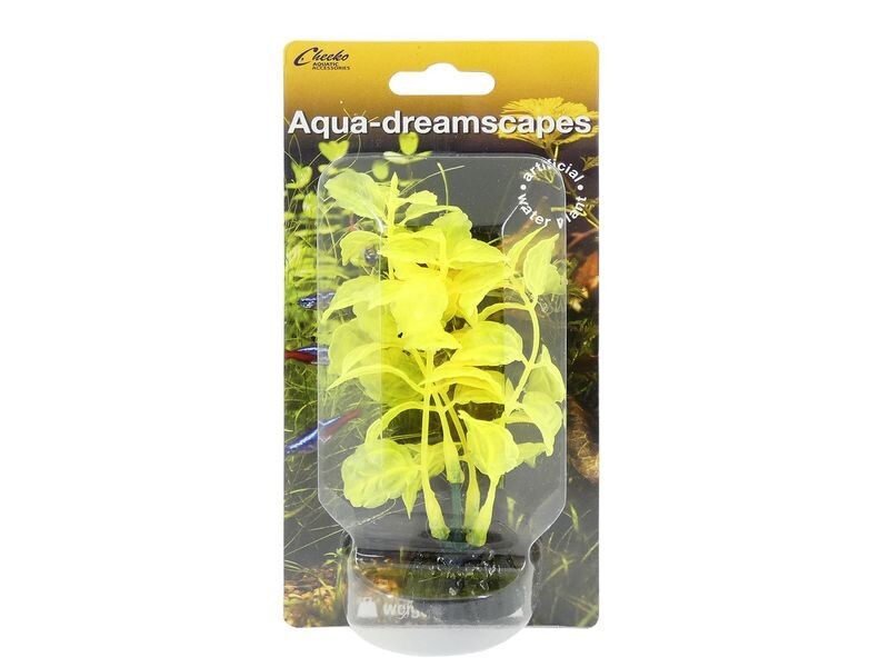 CHEEKO AUTUMN YELLOW SM LEAF PLAST PLANT 4&quot;10CM