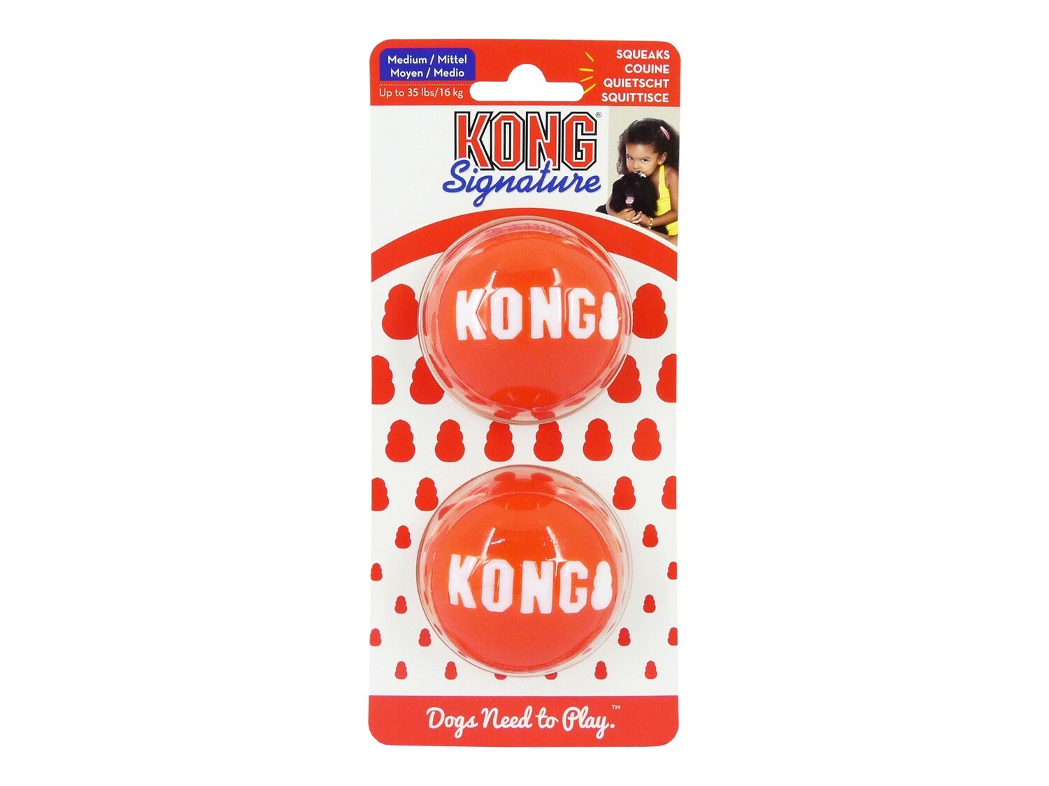 KONG SIGNATURE BALLS SMALL 2PK, SIZE: MEDIUM
