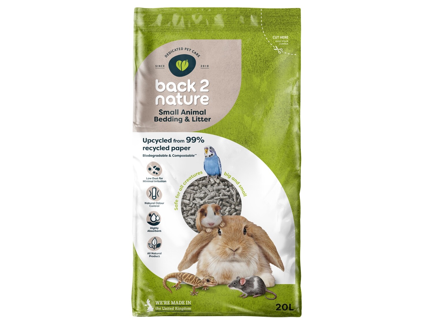 BACK 2 NATURE SML AN BEDDING&amp;LITTER 10LT, SIZE: 20L