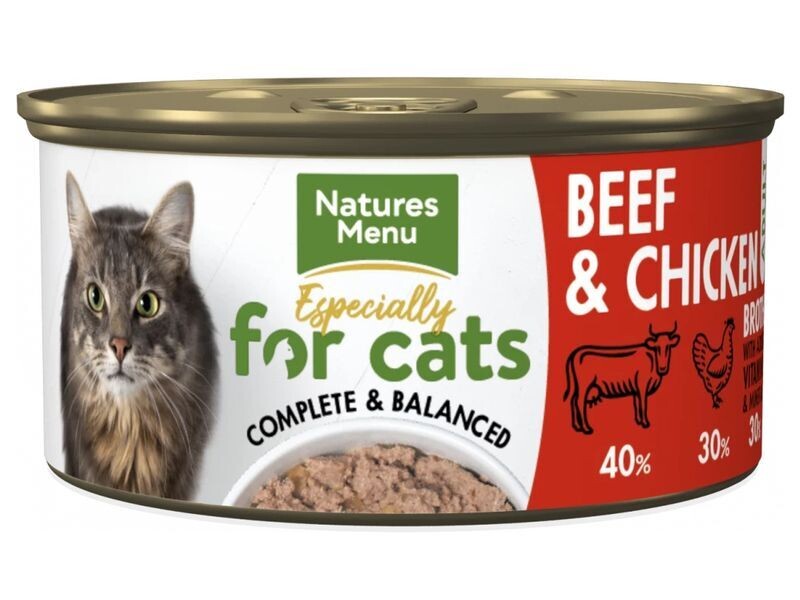 NAT MENU CAT TIN BEEF &amp; CHICKEN 85G