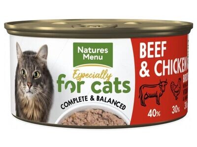 NAT MENU CAT TIN BEEF &amp; CHICKEN 85G