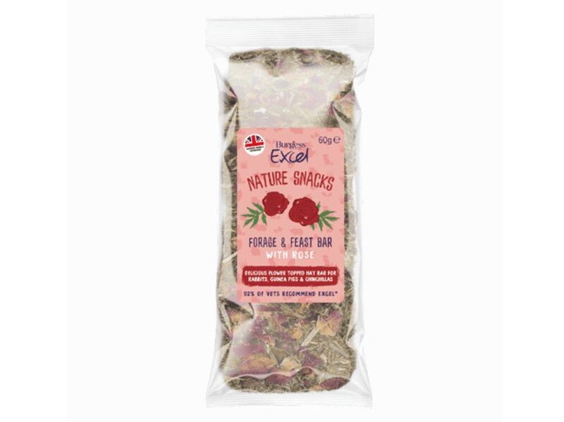 EXCEL FORAGE &amp; FEAST BAR ROSE 60G
