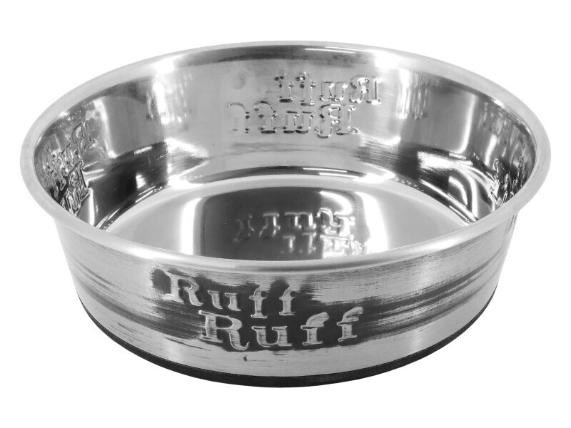 CHEEKO EMBOSSED S/STEEL DOG BOWL 1500ML 21CM