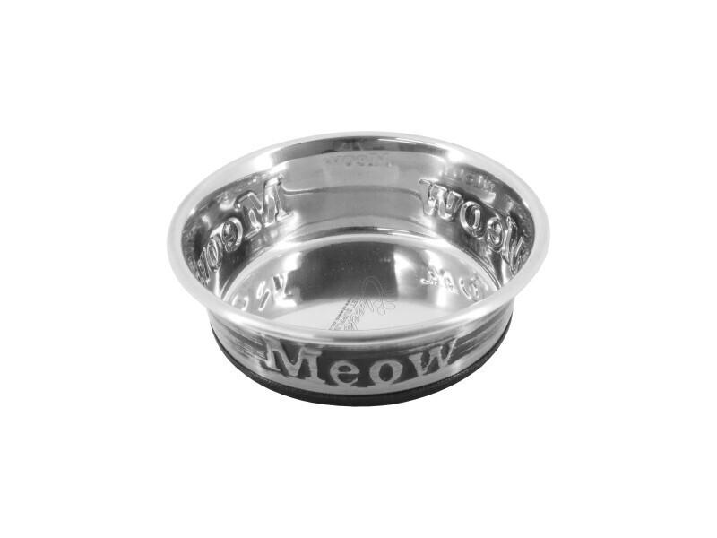 CHEEKO EMBOSSED S/STEEL CAT BOWL 250ML 11CM