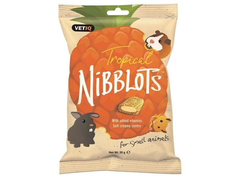 VET IQ NIBBLOTS SMALL ANIMAL TROPICAL TREAT 30G