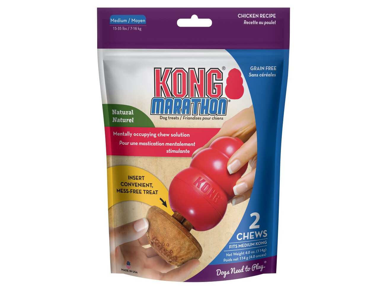 KONG MARATHON CHICKEN 2PK, SIZE: MEDIUM