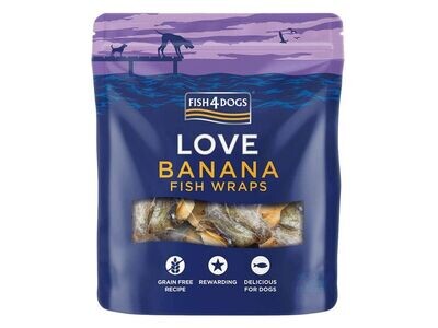 F4D LOVE BANANA FISH WRAPS Dog Treats100G