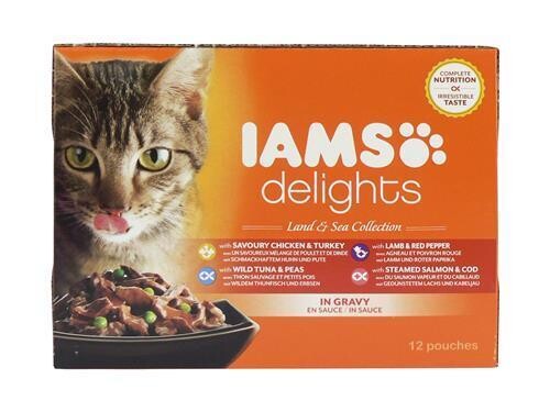IAMS CAT DELIGHTS LAND&amp;SEA GRAVY 12PK85G
