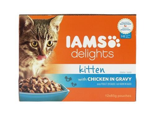 IAMS DELIGHTS KITTEN CHICK GRAVY 12X85G