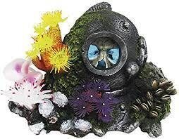 NOBBY Aqua Ornaments &quot;HELMET WITH SKULL&quot; with LED 22.7 X 16 X 14.5CM