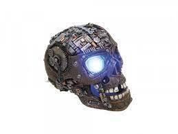 NOBBY Aqua Ornaments &quot;CYBORG SKULL&quot; with LED 20.8 X 13.7 X 15CM