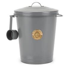 Scruffs Cantina Steel Storage Pet Food Canister 12L and scoop - Dark Grey
