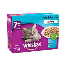 WHISKAS® Senior 7+ Fish Favourites in Jelly Wet Cat Food Pouches 12 x 85g