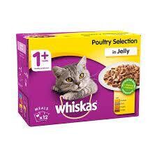 WHISKAS® Poultry Feasts in Jelly 1+ Adult Wet Cat Food Pouches 12,  x 85g