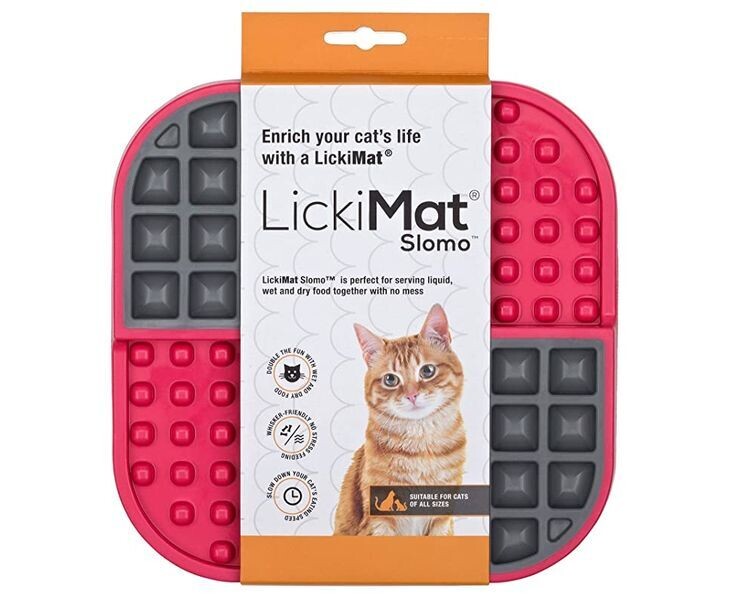 LICKIMAT SLOMO CAT TREAT MAT PINK 16CM